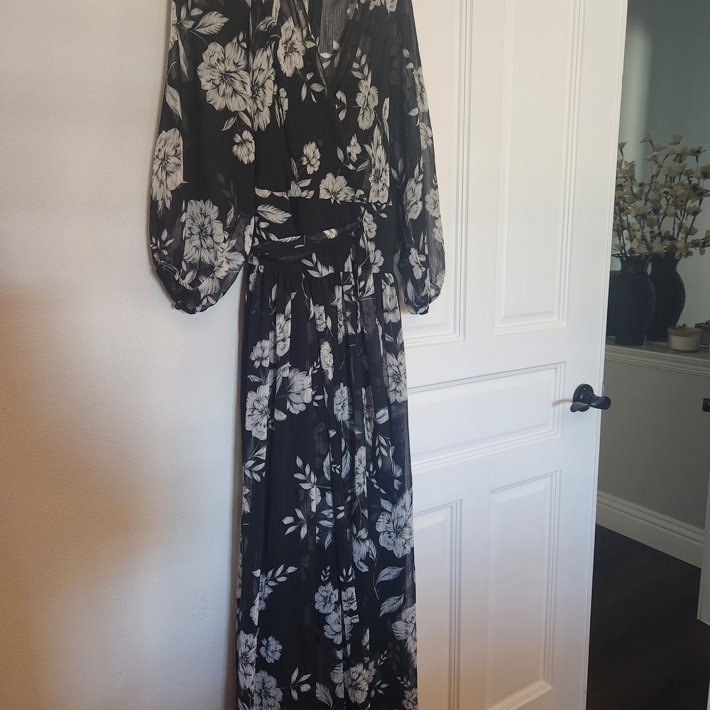 Calvin Klein Collection Black and White Floral Dress